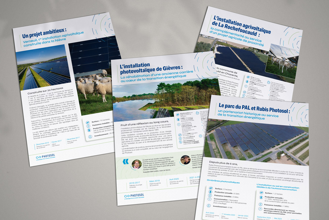 Fiches installations photovoltaïques Photosol